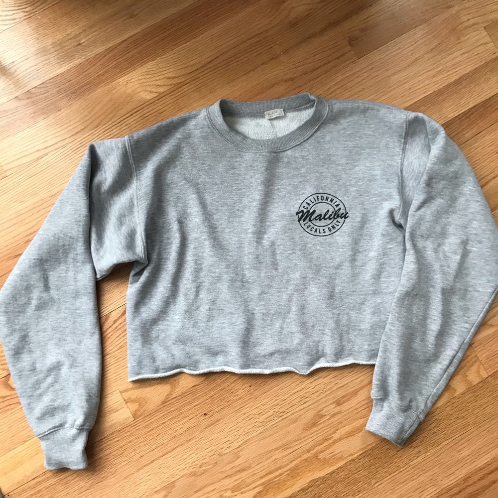 SIZE M GRAY MALIBU CROP TOP